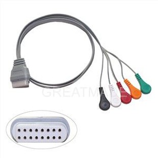 Holter Kaydedici EKG Hasta Kablosu 16 Pin 5 Uçları Snap 4.0 IEC Standardı Edan Holter Kaydedici Makinesi için Uyumlu SE-2003 2012